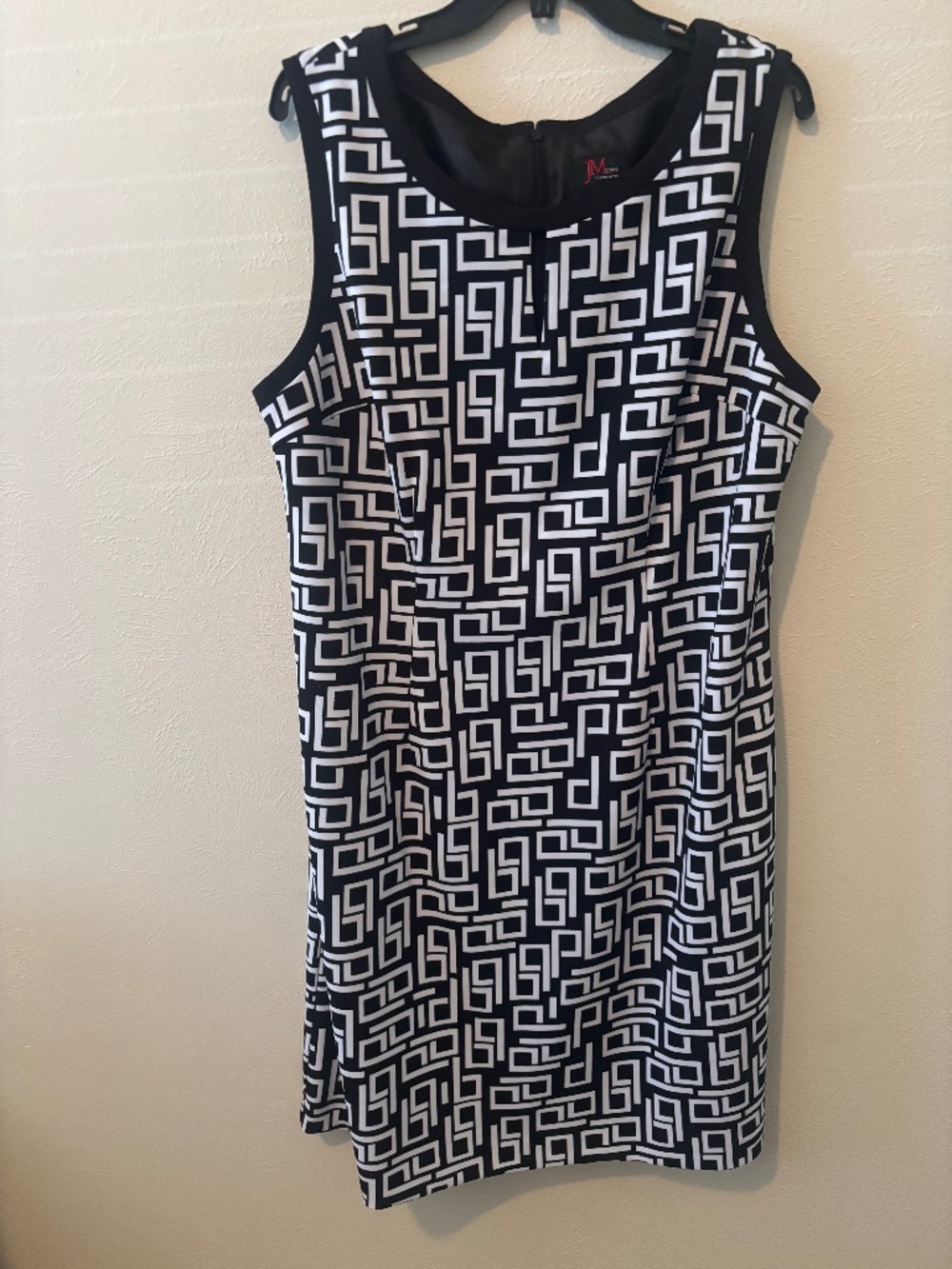JM Studio by John Meyer Black and White Design Midi Dress - Size 16
